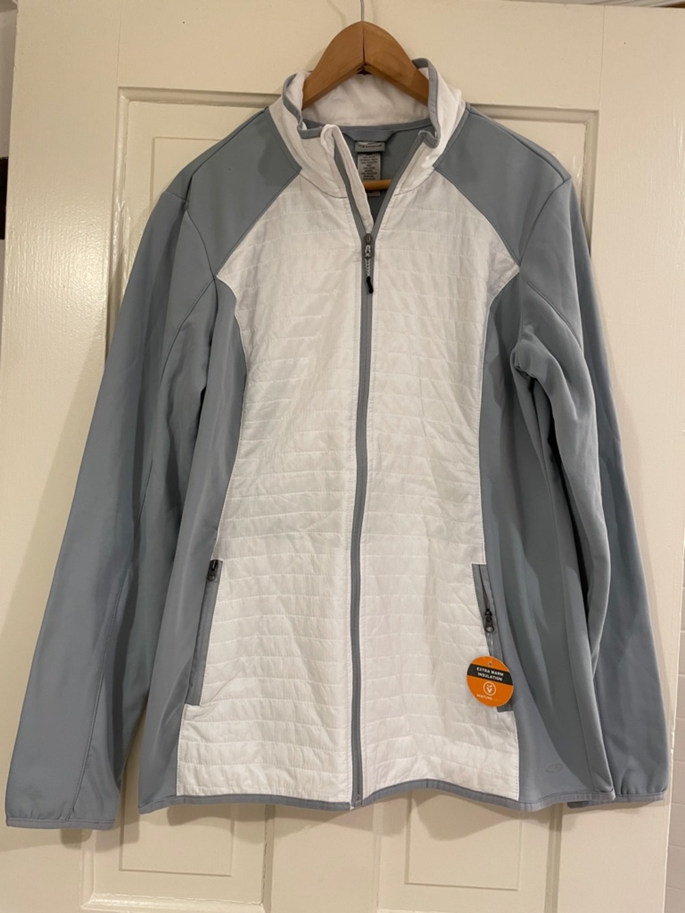 Champion Women's White Quilted & Light Gray Scuba Softshell Utility Jacket